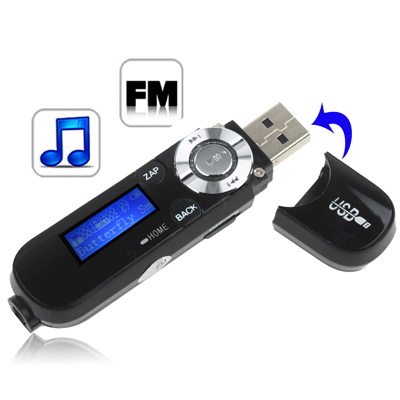 4GB MP3 Player with LCD Screen, Support FM Radio (Black) - Click Image to Close